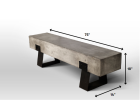 75" Gray and Black Metal and Concrete Indoor Outdoor Bench