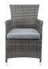 Updated Modern 3 Piece Gray Highback Wicker Patio Set