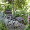 30" Gray Steel Outdoor Zero Gravity Chair with Gray Cushion