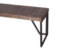 72" Modern Dark Acacia And Black Iron Bench