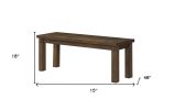 15" X 48" X 18" Dark Oak Wood Bench