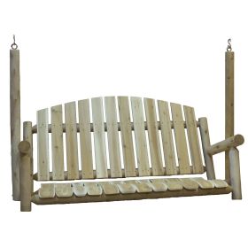 71" Natural Solid Wood Swing Chair