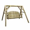 87" Natural Solid Wood Swing Chair