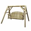 87" Natural Solid Wood Swing Chair