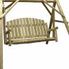 87" Natural Solid Wood Swing Chair