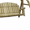 87" Natural Solid Wood Swing Chair