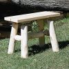 23" X 11" X 18"  Natural Wood End Bench Pair