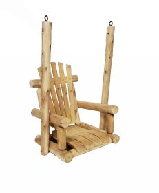 31" X 24" X 47"  Natural Wood Single Chair Porch Swing