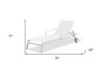 Set Of 2 White Modern Aluminum Chaise Lounges