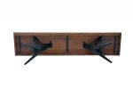 Brown Black Wood Metal Dining Bench