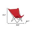 36" Red and Chrome Outdoor Camping Chair