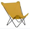 36" Yellow and Stainless Steel Metal Outdoor Camping Chair