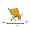 36" Yellow and Stainless Steel Metal Outdoor Camping Chair