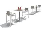 3 Piece Modern White And Gray Outdoor Bar Set