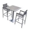 3 Piece Modern White And Gray Outdoor Bar Set