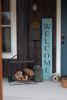 5' Rustic Light Aqua Blue Front Porch Welcome Sign