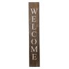 5' Rustic Espresso Brown And White Front Porch Welcome Sign