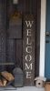 5' Rustic Espresso Brown And White Front Porch Welcome Sign