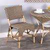 Brown Faux Rattan Dining Chair