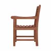 24" Brown Solid Wood Indoor Outdoor Arm Chair