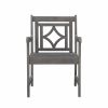 24" Gray Solid Wood Indoor Outdoor Arm Chair