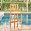 48" Brown Low Back Indoor Outdoor Bar Height Chair With Footrest