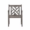 Distressed Patio Armchair With Diagonal Design