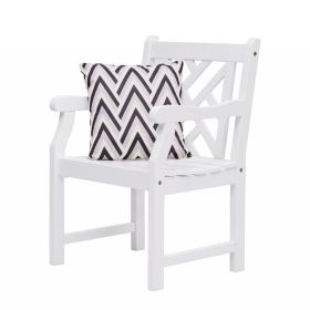 White Patio Armchair With Diagonal Design