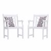 White Patio Armchair With Diagonal Design