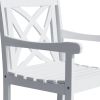 White Patio Armchair With Decorative Back