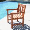 Brown Dining Armchair With Diagonal Back