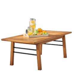 48" Natural Solid Wood Outdoor Coffee Table