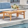 48" Golden Brown Solid Wood Outdoor Coffee Table