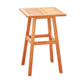 18" Natural Square Solid Wood Outdoor Side Table