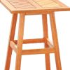 18" Natural Square Solid Wood Outdoor Side Table