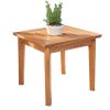 20" Natural Square Solid Wood Outdoor Side Table