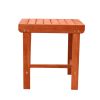 18" Brown Square Solid Wood Outdoor Side Table