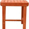 18" Brown Square Solid Wood Outdoor Side Table