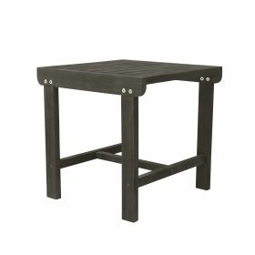 18" Dark Gray Square Solid Wood Outdoor Side Table