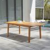 81" Brown Solid Wood Outdoor Dining Table with Umbrella Hole