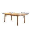 81" Brown Solid Wood Outdoor Dining Table with Umbrella Hole