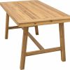 59" Natural Solid Wood Outdoor Dining Table