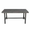 Dark Grey Dining Table With Leg Support