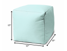 17" Cool Pale Aqua Solid Color Indoor Outdoor Pouf Ottoman