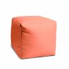 17" Cool Flamingo Coral Solid Color Indoor Outdoor Pouf Ottoman