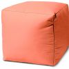 17" Cool Flamingo Coral Solid Color Indoor Outdoor Pouf Ottoman