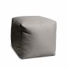 17" Cool Steely Silver Gray Solid Color Indoor Outdoor Pouf Ottoman