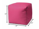 17" Cool Bright Hot Pink Solid Color Indoor Outdoor Pouf Ottoman