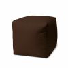 17" Cool Dark Chocolate Brown Solid Color Indoor Outdoor Pouf Ottoman