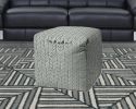 17" Green Polyester Cube Geometric Indoor Outdoor Pouf Ottoman